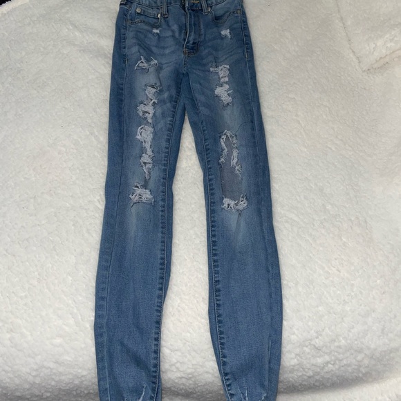 AERO Blue Ripped Jeans - Picture 2 of 5